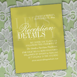 Modern Script Citrus Green Wedding Details Begleitkarte