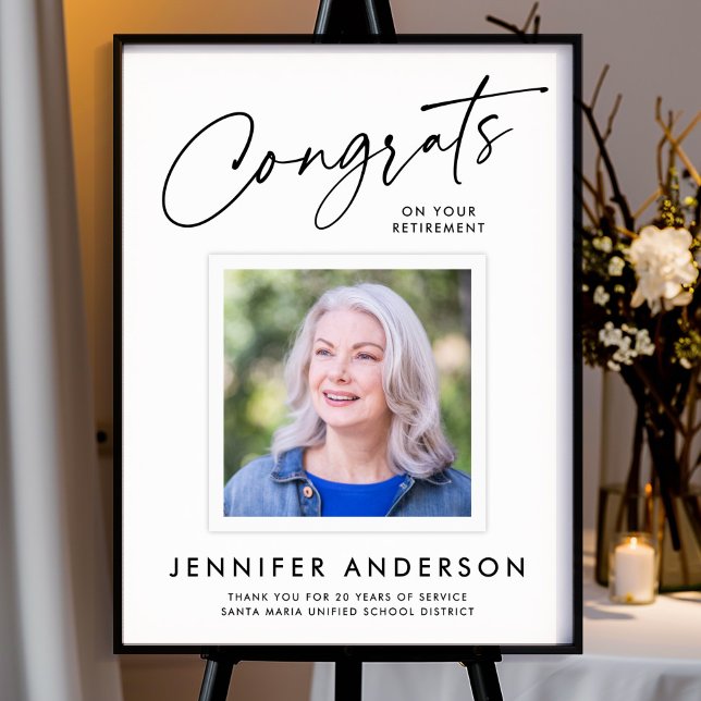 Modern Script Congrats Retirement Party Photo Poster (Von Creator hochgeladen)