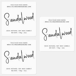 Modern script cosmetics candle label etiketten