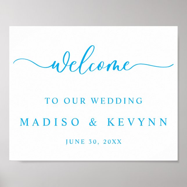 Modern Script Couples Names Wedding Welcome Sign Poster (Vorne)