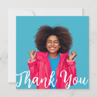 Modern Script Custom Photo Graduation Thank You I Einladung