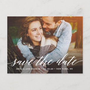 Modern Script EDITABLE COLOR Save the Date Postkarte