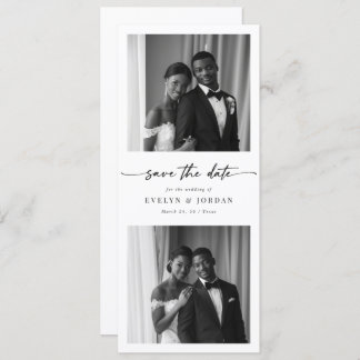 Modern Script Elegant Photo Booth Bookmark Wedding Save The Date