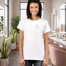 Modern Script Employee Name Makeup Studio Logo T-Shirt
