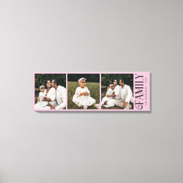 Modern Script Family Custom 3 Photos Name Leinwanddruck