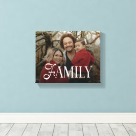 Modern Script Family Custom Photo Name Leinwanddruck