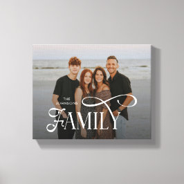 Modern Script Family Custom Photo Name Leinwanddruck