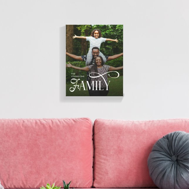 Modern Script Family Custom Photo Name  Leinwanddruck (Insitu (Wohnzimmer))