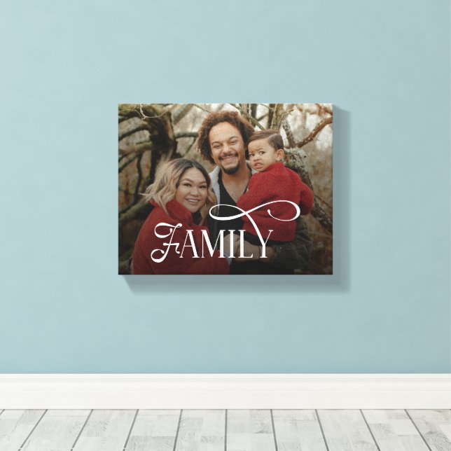 Modern Script Family Custom Photo Name  Leinwanddruck (Insitu (Holzboden))