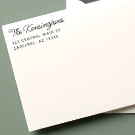 Modern Script Family Name Return Address Permastempel