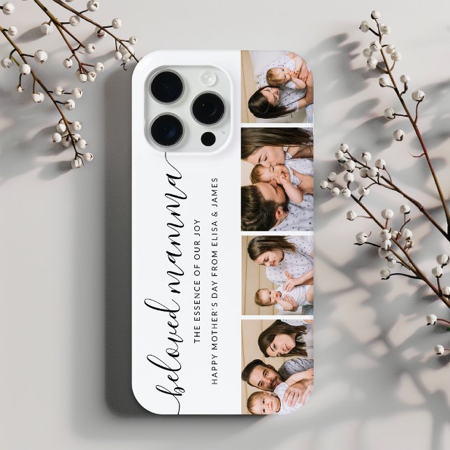 Modern Script Foto Collage Mothers Day Phone Case (Von Creator hochgeladen)