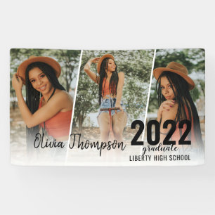 Modern Script Foto Collage White Abschluss Banner