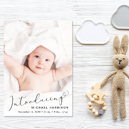 Modern Script Foto Overlay Birth Ankündigung