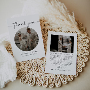 Modern Script Foto Wedding Thank You Card Einladung