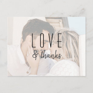 Modern Script Foto Wedding Thank You Card Postkarte