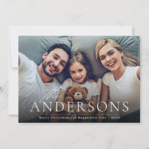 Modern Script Frohe Weihnachts-Foto Weihnachtskart