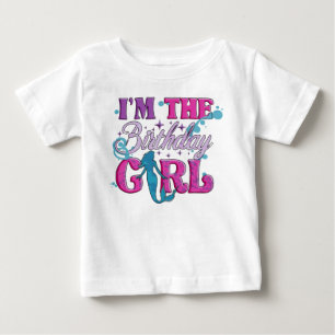Modern Script Geburtstag Baby Mädchen  T-shirt
