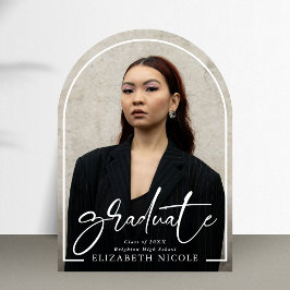 Modern Script Graduate Foto Arch Abschluss Einladung