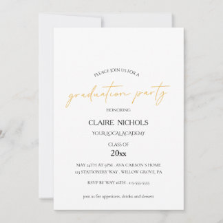 Modern Script Graduation Party Invitation Einladung