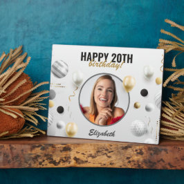 Modern Script Happy Birthday Custom Foto Gift Fotoplatte