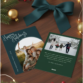 Modern Script Happy Holidays | Add 2 Photo Ho Feiertagskarte