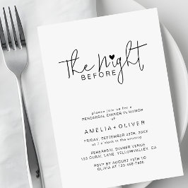 Modern Script Heart | Wedding Rehearsal Dinner Einladung
