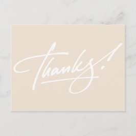 Modern Script Ivory Danke You Card Postkarte