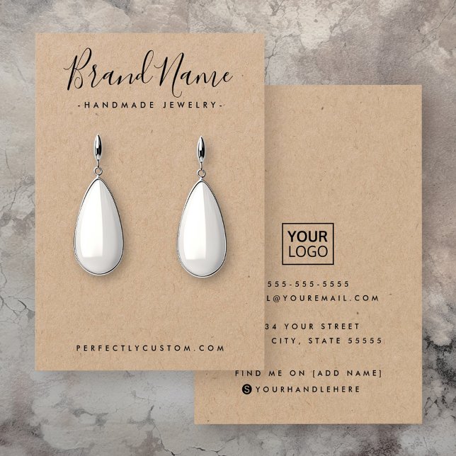 Modern Script Kraft Papier Ohrkarte (Modern script Kraft paper earring display card)