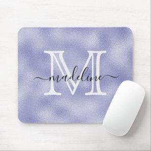 Modern Script Lila Foil Monogram Mousepad