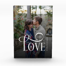 Modern Script Love Custom Engaged Couples Photo Fotoblock