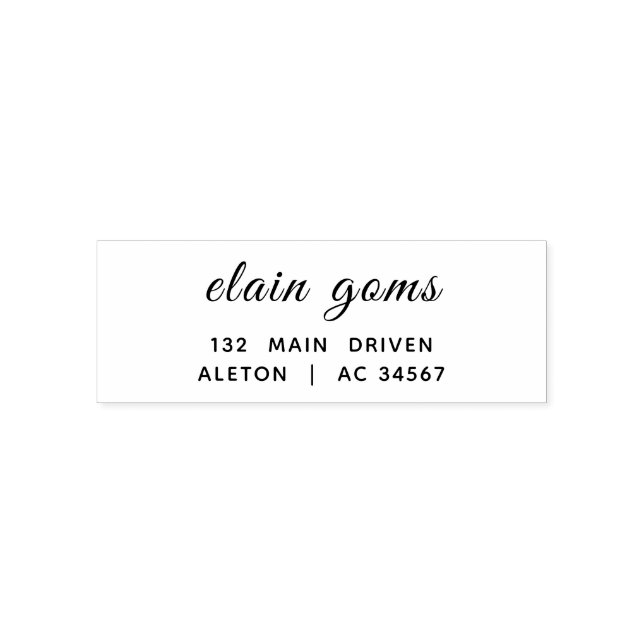 Modern Script | Minimal Elegant Return Address Permastempel (Design)