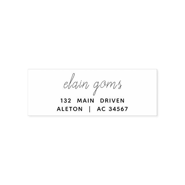 Modern Script | Minimal Elegant Return Address Permastempel (Design)
