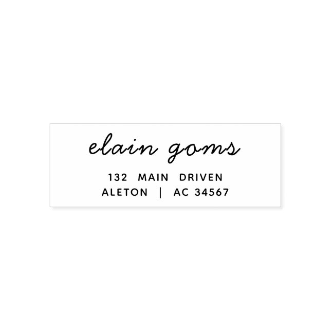 Modern Script | Minimal Elegant Return Address Permastempel (Design)