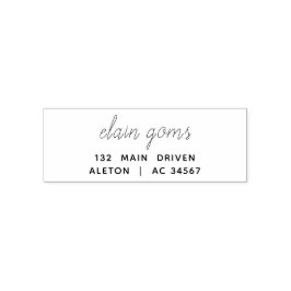 Modern Script | Minimal Simple Return Address Permastempel