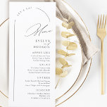 Modern Script Minimalist Arch Wedding Menükarte<br><div class="desc">Minimalist wedding menus feature modern script and chic arch frame in black and white,  elegant and simple,  great for modern classy wedding.</div>