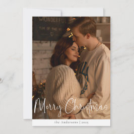 Modern Script Minimalistisch Foto Red Green Christ Feiertagskarte