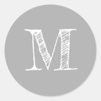 Modern Script Monogram, erstes graues Label