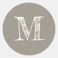 Modern Script Monogram, erstes graues Label