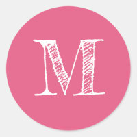 Modern Script Monogram, erstes Hot-Pink-Label