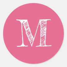 Modern Script Monogram, erstes Hot-Pink-Label