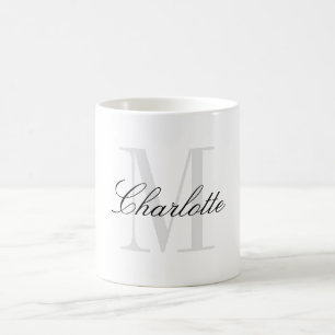 Modern Script Monogram Individuelle Name Kaffeetasse