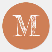 Modern Script Monogram Initial Burnt Orange