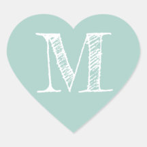 Modern Script Monogram Initial Pastel Blue