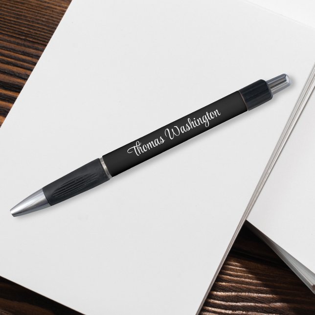 Modern Script Monogram Name Black Kugelschreiber (Von Creator hochgeladen)