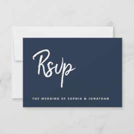 Modern Script Navy Blue | Wahl zum Hochzeitsessen RSVP Karte