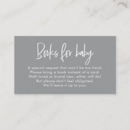 Modern Script Neutral Baby Shower Book Request Begleitkarte
