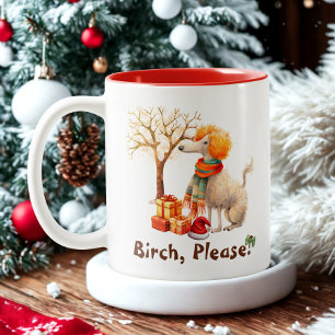Modern Script Niedlich Dog Wasserfarbe Weihnachten Zweifarbige Tasse