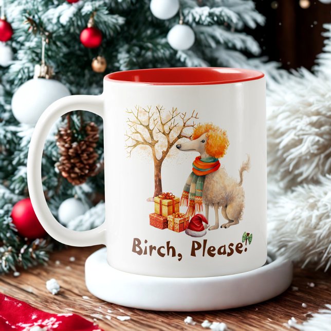 Modern Script Niedlich Dog Wasserfarbe Weihnachten Zweifarbige Tasse (Von Creator hochgeladen)