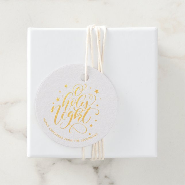 Modern Script O Heilige Nacht Weihnachten Geschenkanhänger (Mit Box)