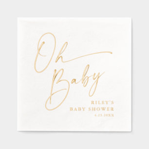 Modern Script Oh Baby Shooter Servietten Mit Folie